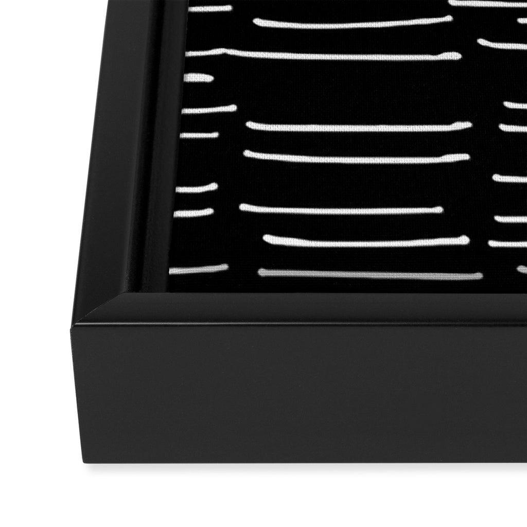 Abstract Stripes on Black Framed Canvas Print Gallery Image 3