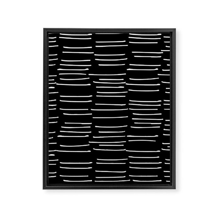 Abstract Stripes on Black Framed Canvas Print Gallery Image 1
