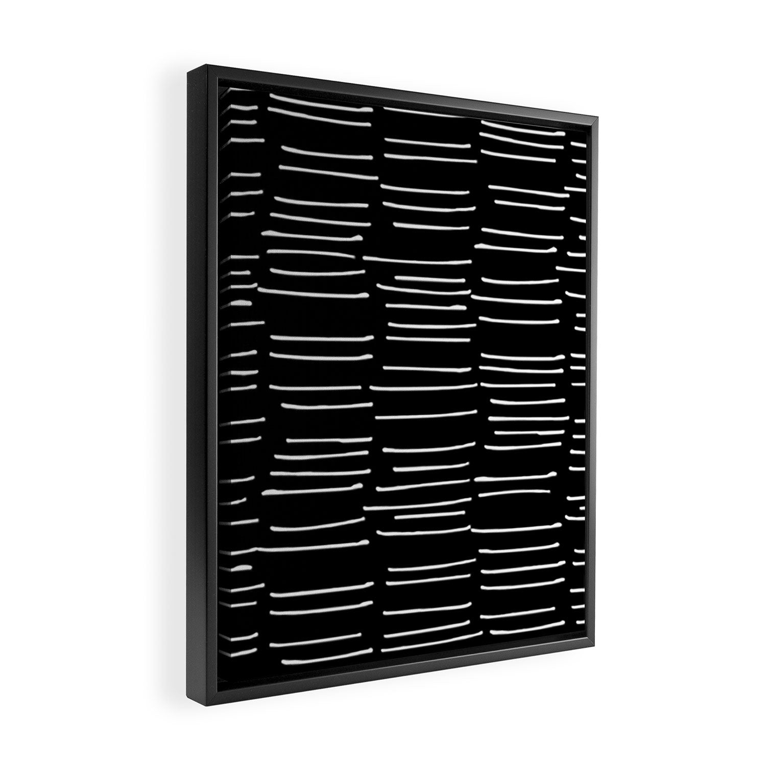 Abstract Stripes on Black Framed Canvas Print Gallery Image 2