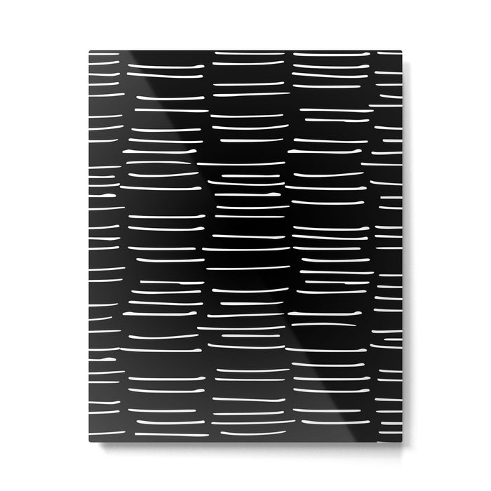 Abstract Stripes on Black Metal Print Gallery Image 1