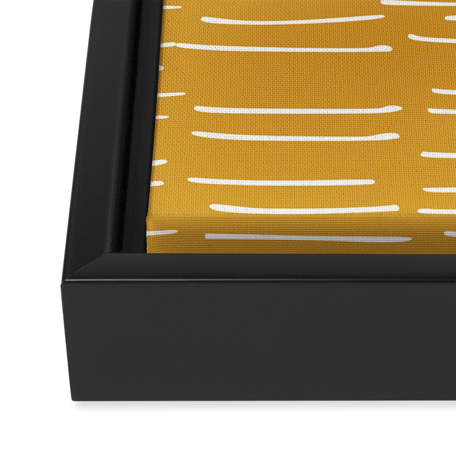 Abstract Stripes on Yellow Framed Canvas Print Gallery Image 3