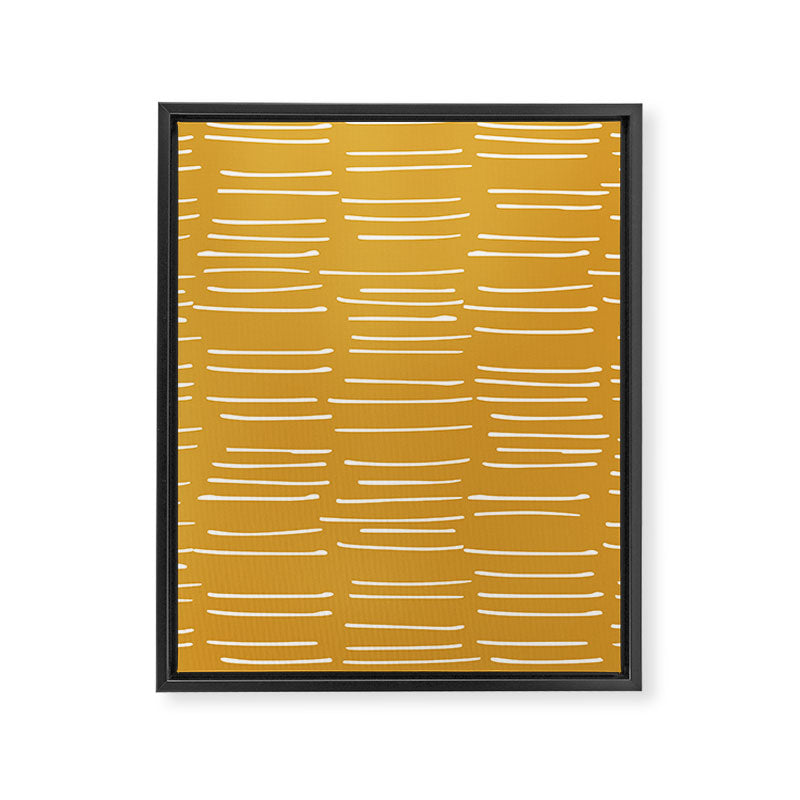 Abstract Stripes on Yellow Framed Canvas Print Gallery Image 8
