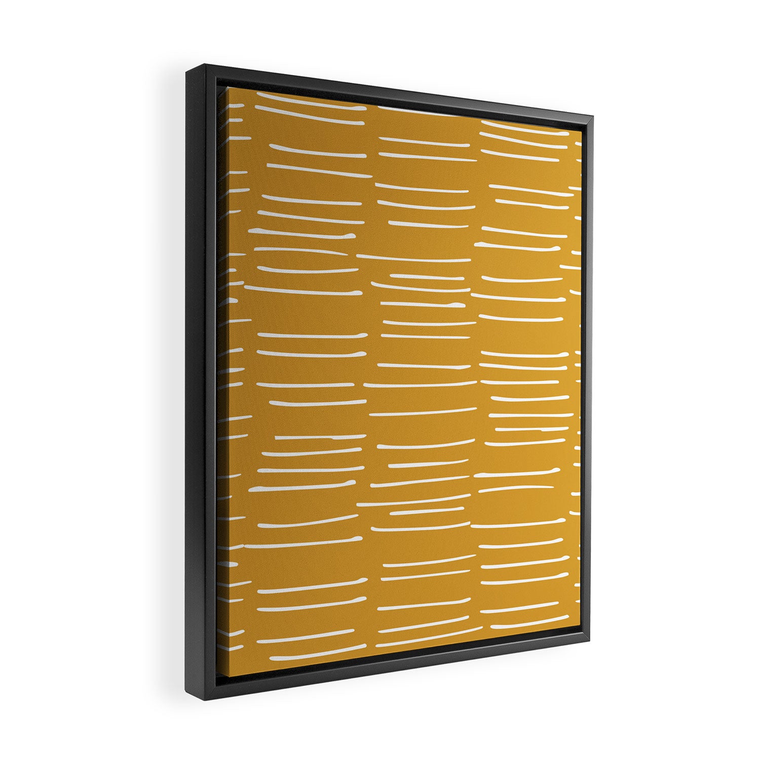 Abstract Stripes on Yellow Framed Canvas Print Gallery Image 2
