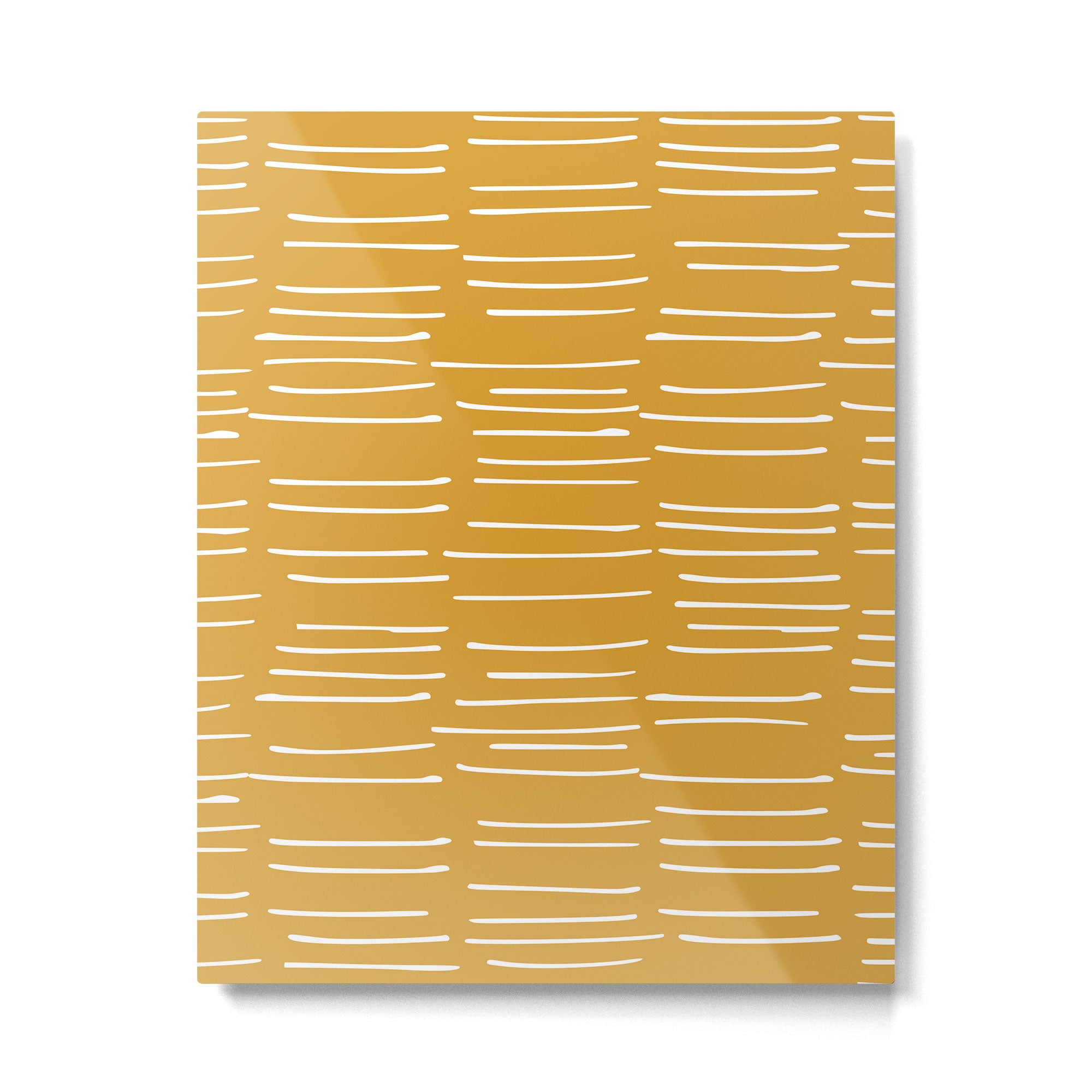 Abstract Stripes on Yellow Metal Print Gallery Image 6