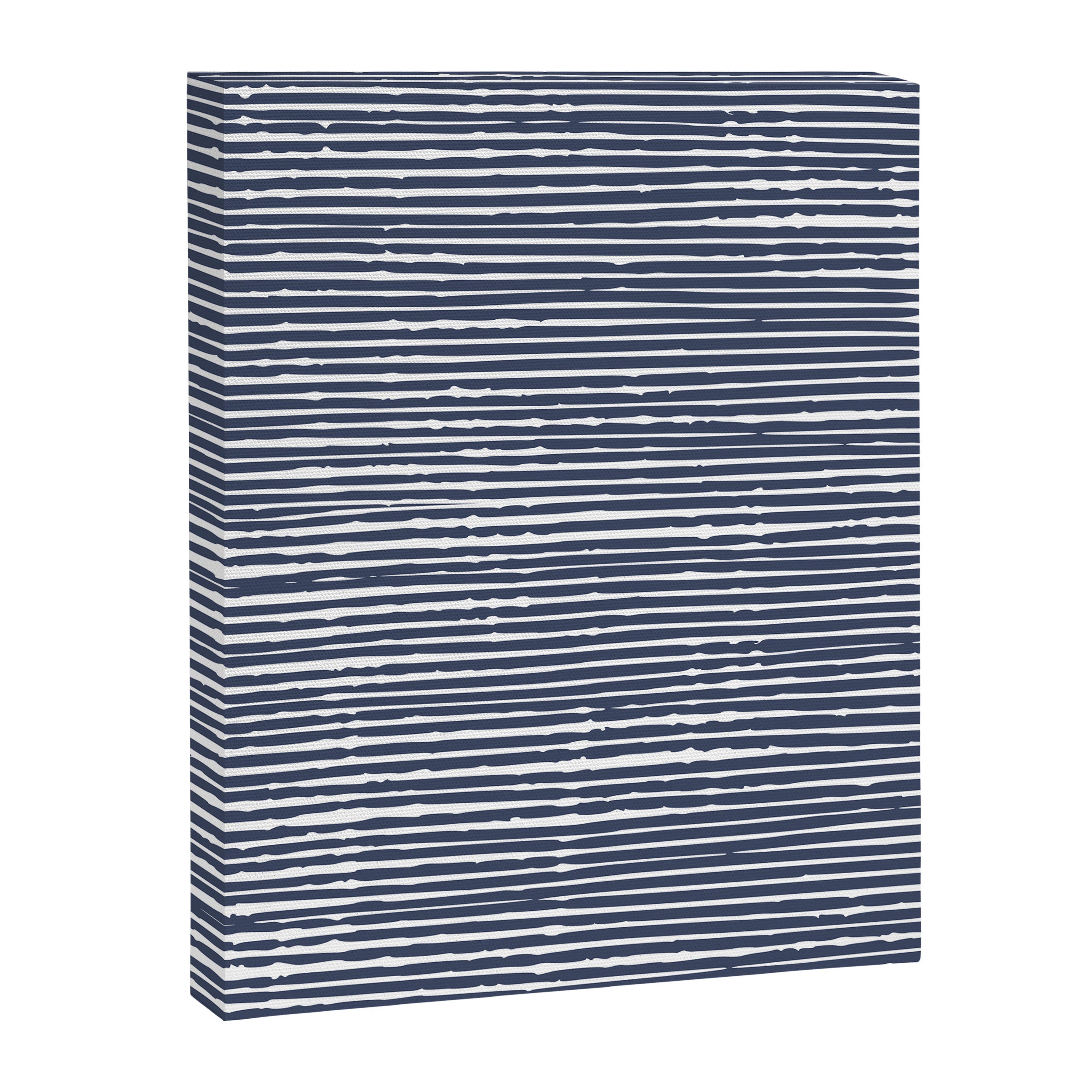 Abstract Stripes Pattern, Indigo, Navy Blue Canvas Print Gallery Image 8