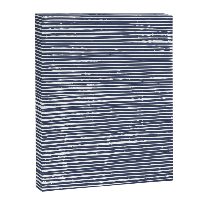 Abstract Stripes Pattern, Indigo, Navy Blue Canvas Print Gallery Image 1
