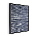 Abstract Stripes Pattern, Indigo, Navy Blue Framed Canvas Print Gallery Image 2