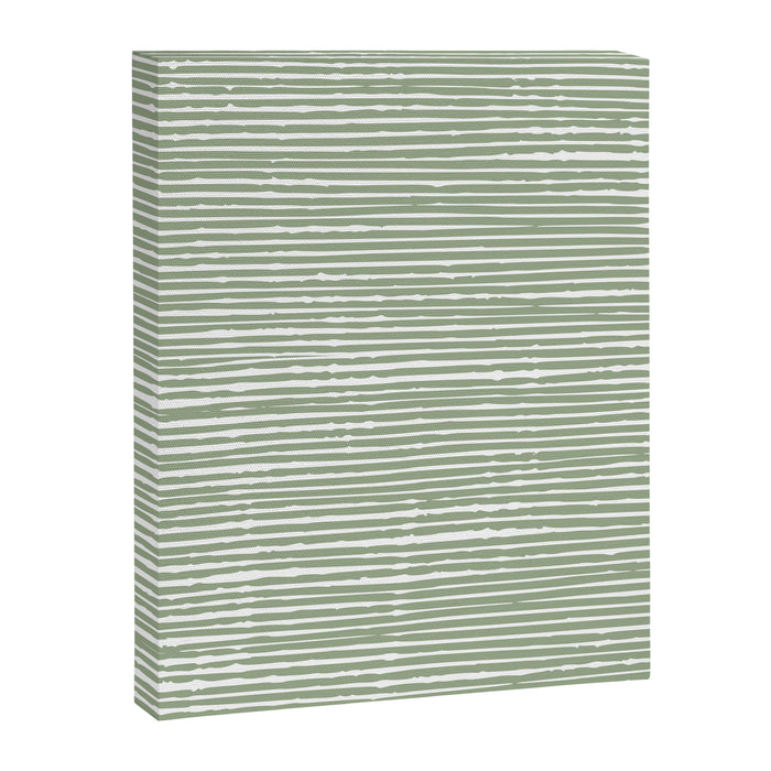 Abstract Stripes, Sage Green, Boho Wall Art Canvas Print Gallery Image 1