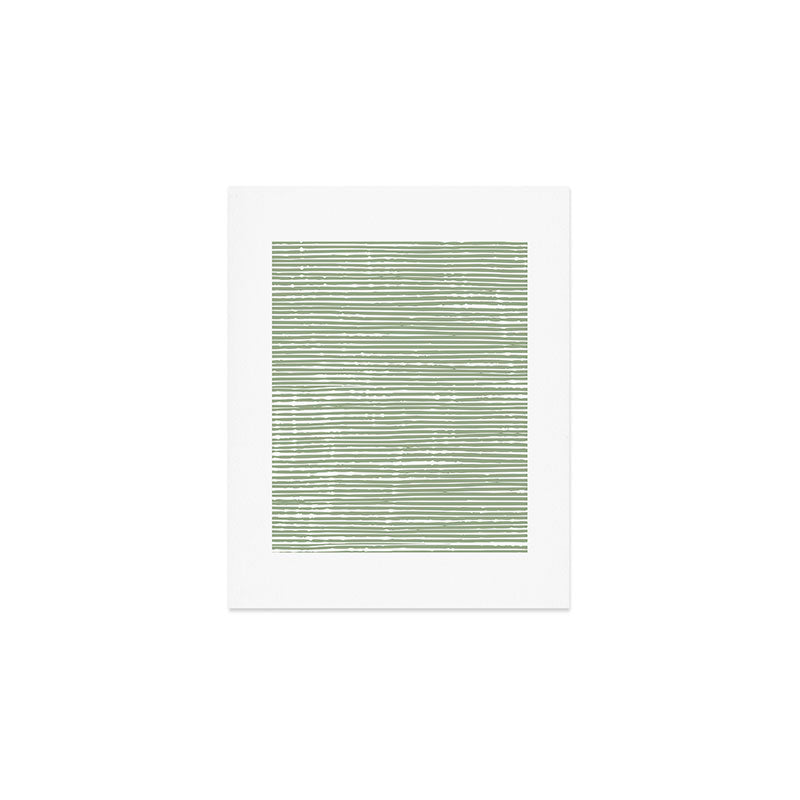 Abstract Stripes, Sage Green, Boho Wall Art Art Print Gallery Image 1