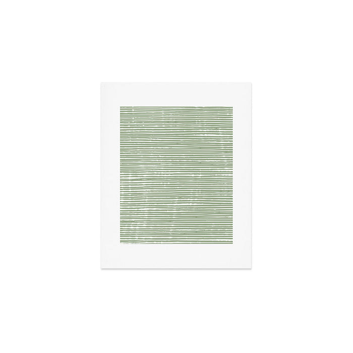 Abstract Stripes, Sage Green, Boho Wall Art Art Print Gallery Image 1