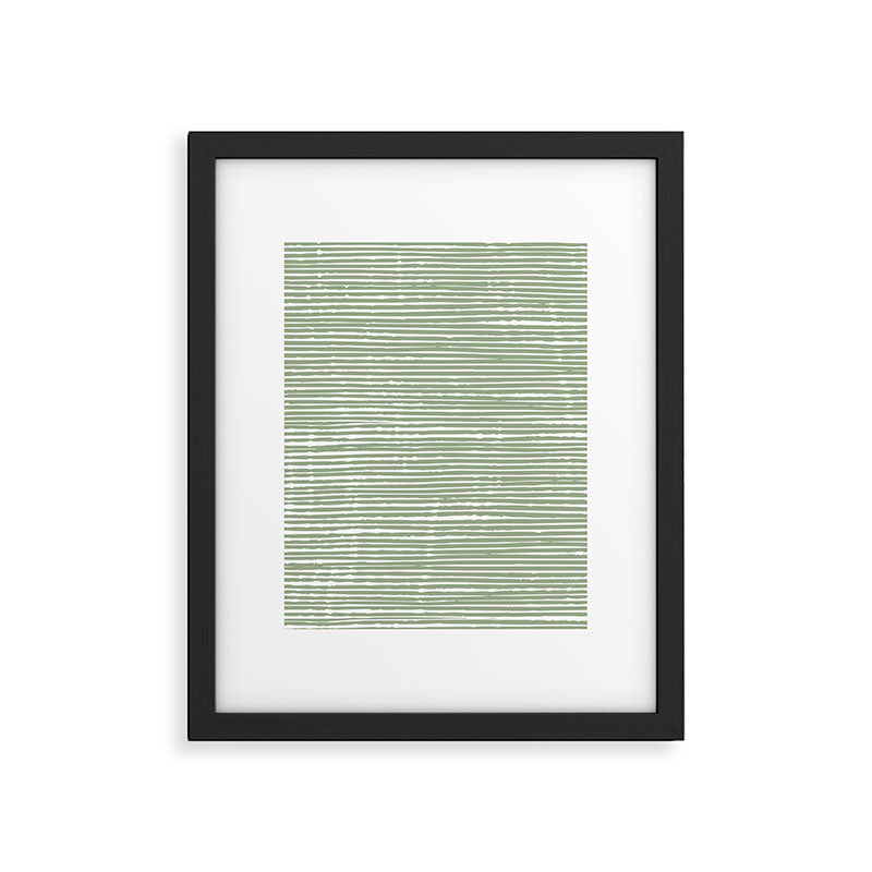 Abstract Stripes, Sage Green, Boho Wall Art Framed Art Print Gallery Image 6