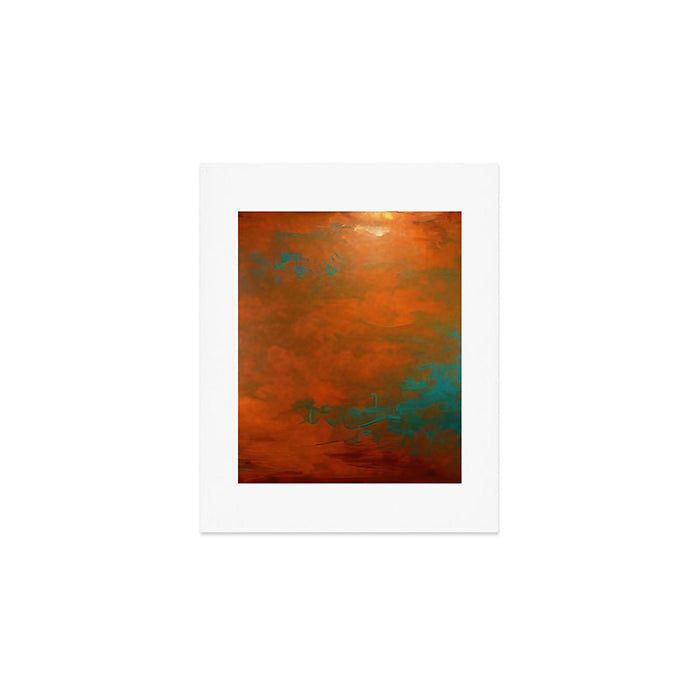Aesthetic Copper and Aqua Blue Rust Art Print Gallery Image 1