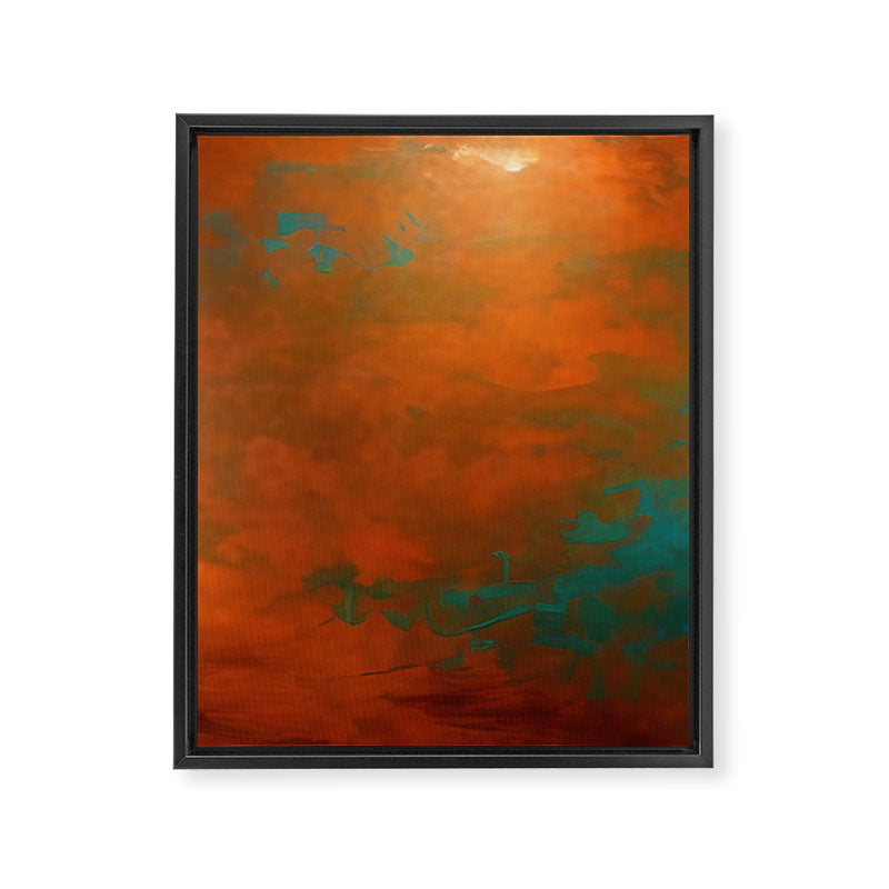 Aesthetic Copper and Aqua Blue Rust Framed Canvas Print Gallery Image 8