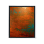 Aesthetic Copper and Aqua Blue Rust Framed Canvas Print Gallery Image 8