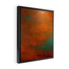 Aesthetic Copper and Aqua Blue Rust Framed Canvas Print Gallery Image 2