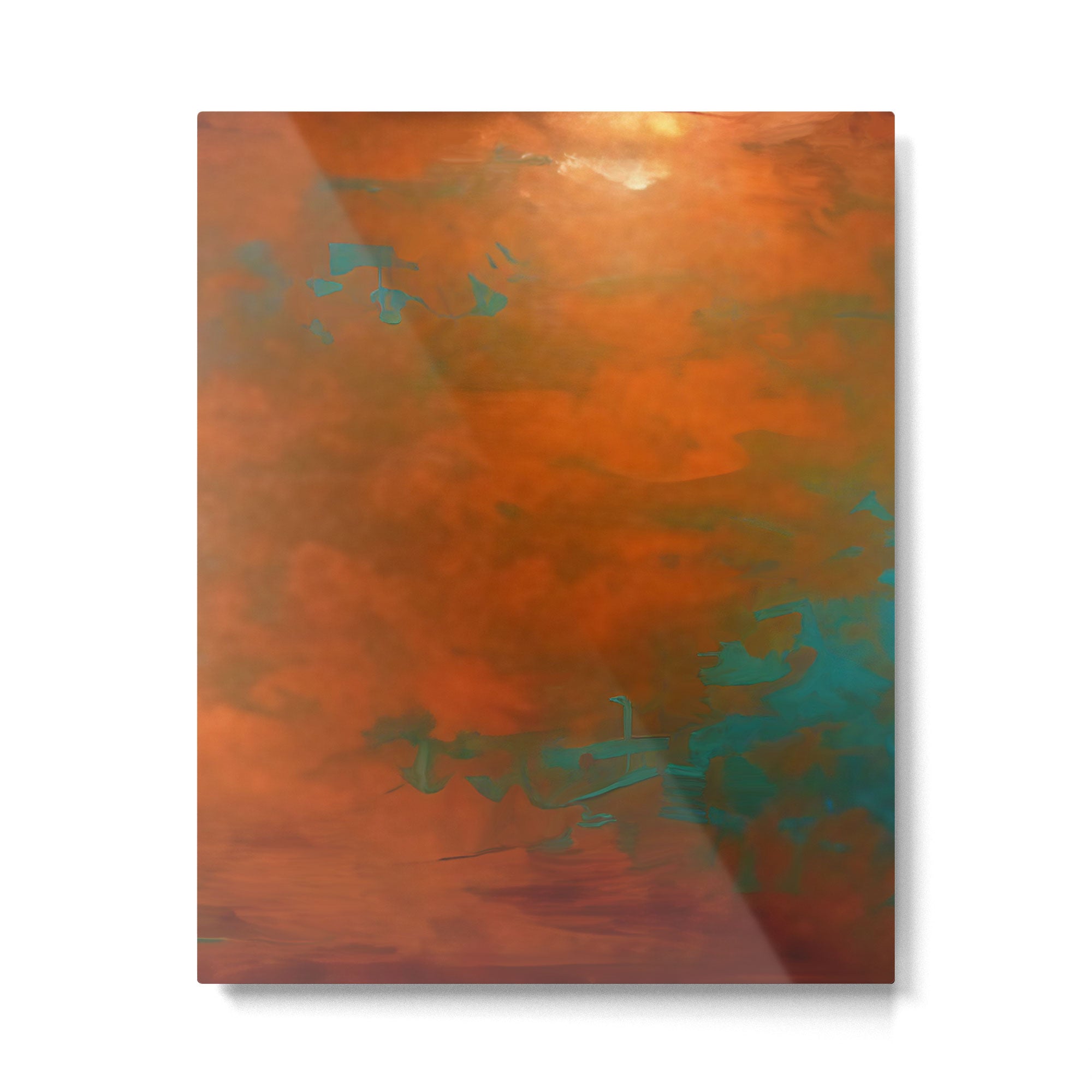 Aesthetic Copper and Aqua Blue Rust Metal Print Gallery Image 6
