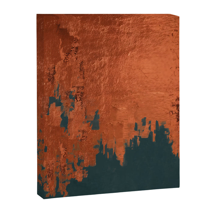 Aesthetic Grunge Copper and Teal Green Rust Canvas Print Gallery Image 1