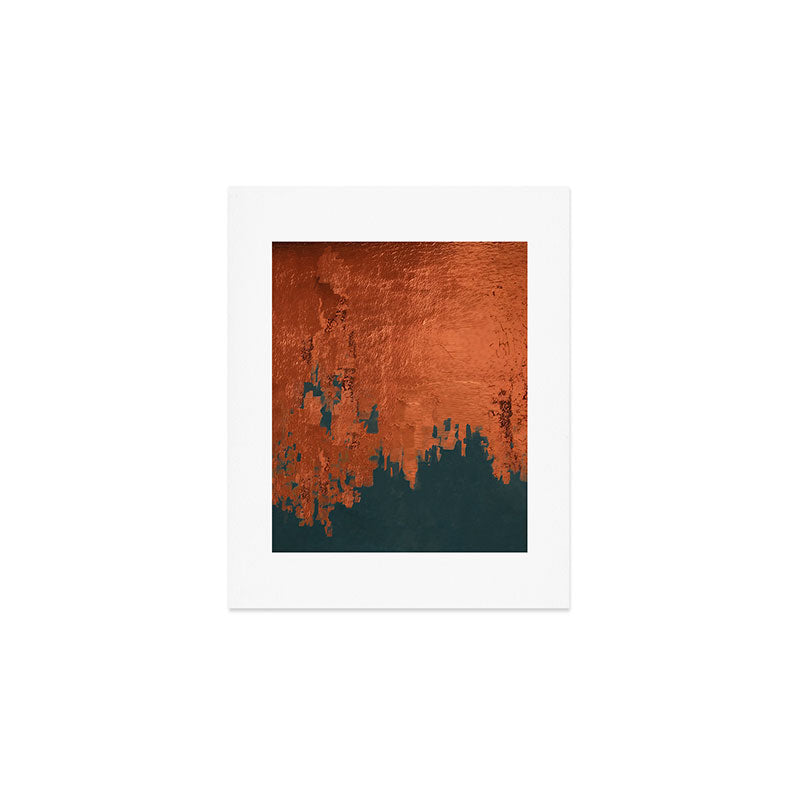 Aesthetic Grunge Copper and Teal Green Rust Art Print Gallery Image 1