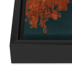 Aesthetic Grunge Copper and Teal Green Rust Framed Canvas Print Gallery Image 3
