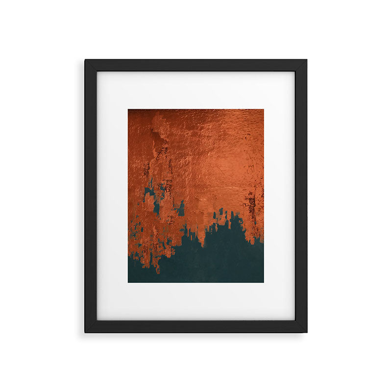 Aesthetic Grunge Copper and Teal Green Rust Framed Art Print Gallery Image 6