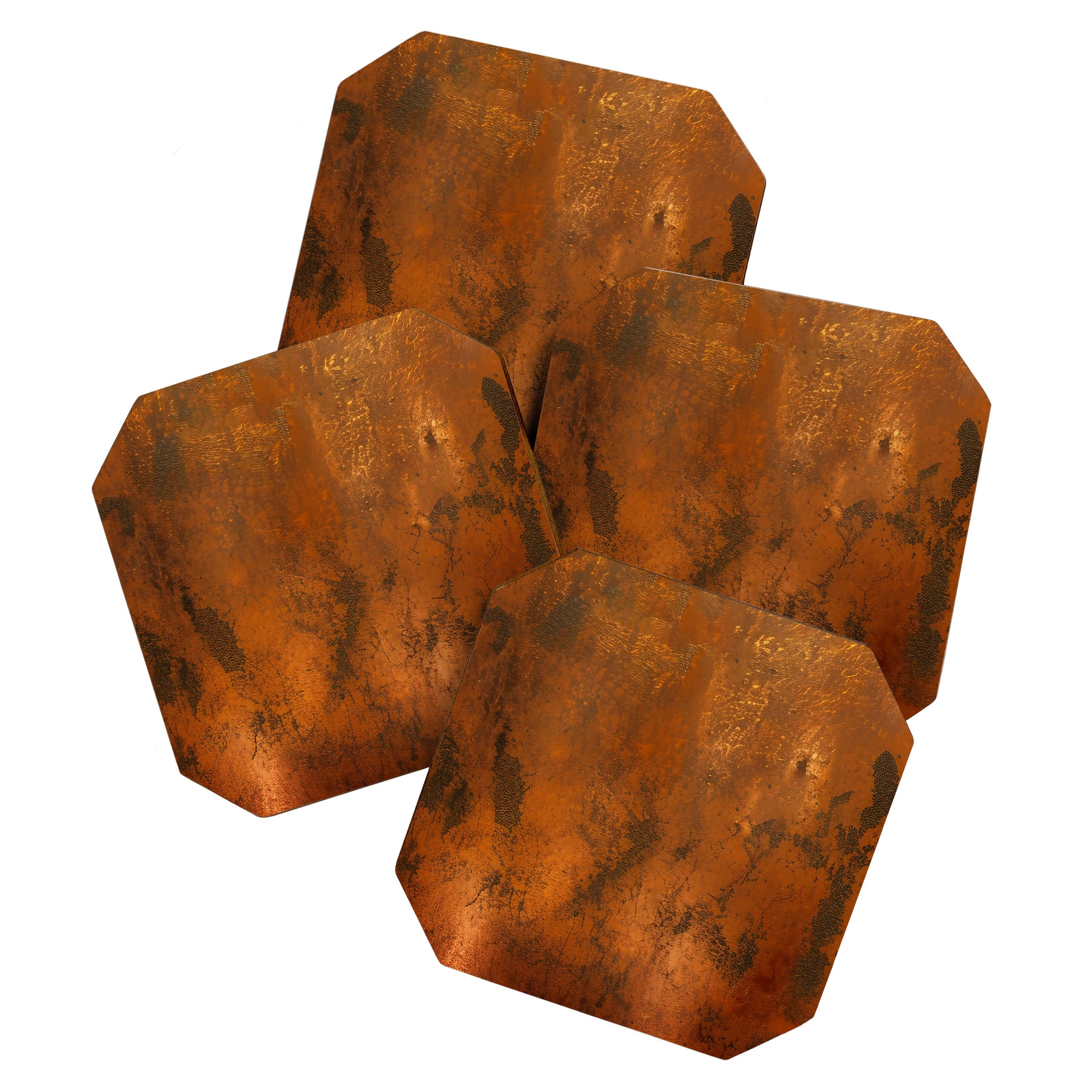 Aesthetic Rust Copper Japandi Art Coaster Gallery Image 1