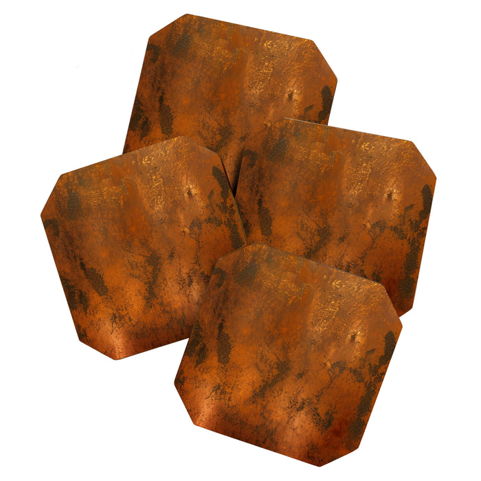 Aesthetic Rust Copper Japandi Art Coaster Gallery Image 1