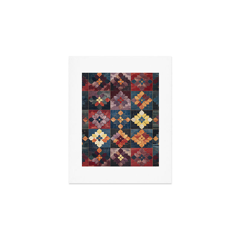 Amethyst Trail Patchwork Art Print Gallery Image 1