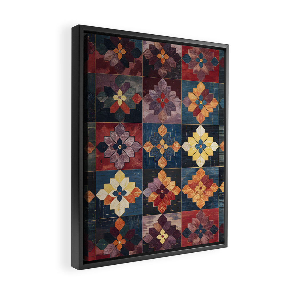 Amethyst Trail Patchwork Framed Canvas Print Gallery Image 2