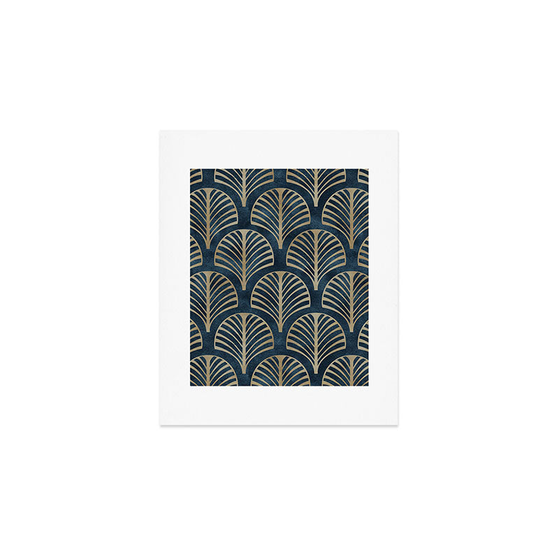 Art Deco, Decorative Fan Leaves Art Print Gallery Image 1