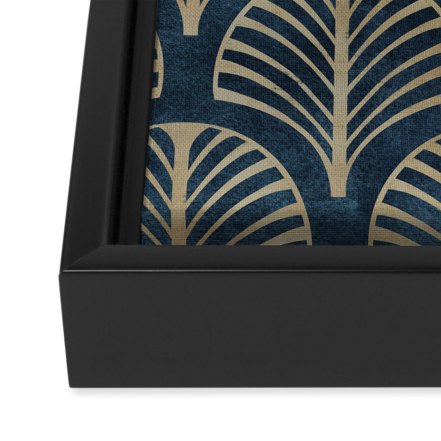 Art Deco, Decorative Fan Leaves Framed Canvas Print Gallery Image 3