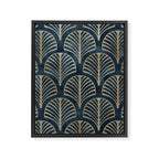 Art Deco, Decorative Fan Leaves Framed Canvas Print Gallery Image 8