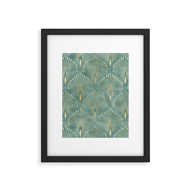 Art Deco, Decorative Leaf Pattern Framed Art Print Gallery Image 6