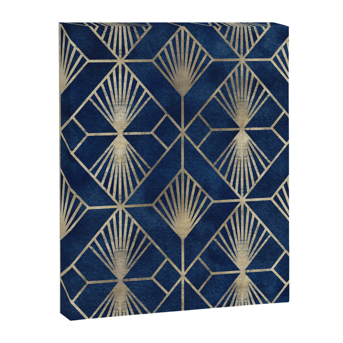 Art Deco Diamonds in Navy and Gold Canvas Print Gallery Image 1