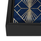 Art Deco Diamonds in Navy and Gold Framed Canvas Print Gallery Image 3