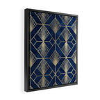 Art Deco Diamonds in Navy and Gold Framed Canvas Print Gallery Image 2