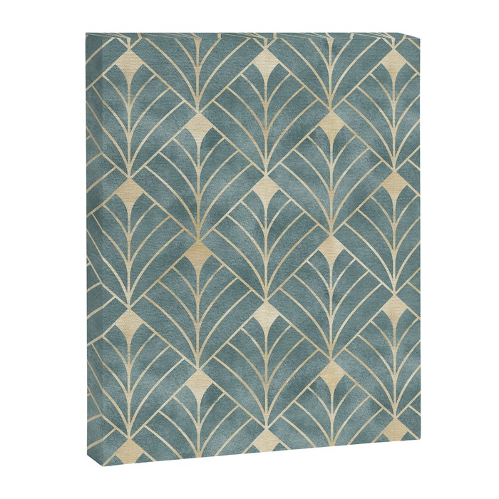 Art Deco Diamonds in Teal and Gold Canvas Print Gallery Image 1