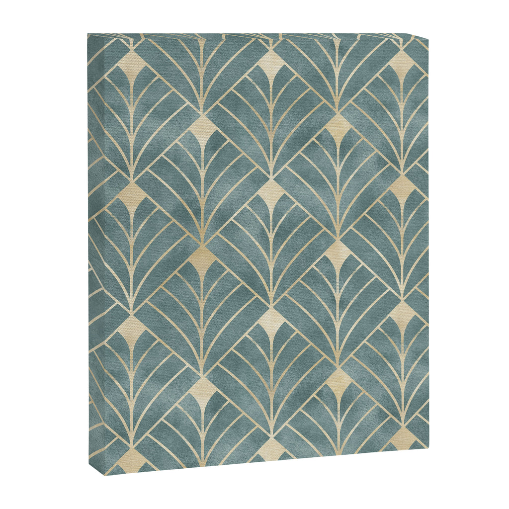 Art Deco Diamonds in Teal and Gold Canvas Print Gallery Image 8