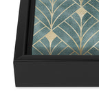 Art Deco Diamonds in Teal and Gold Framed Canvas Print Gallery Image 3