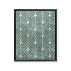 Art Deco Diamonds in Teal and Gold Framed Canvas Print Gallery Image 8