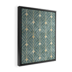 Art Deco Diamonds in Teal and Gold Framed Canvas Print Gallery Image 2