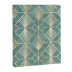 Art Deco Diamonds in Teal and Gold Canvas Print Gallery Image 8