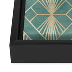 Art Deco Diamonds in Teal and Gold Framed Canvas Print Gallery Image 3