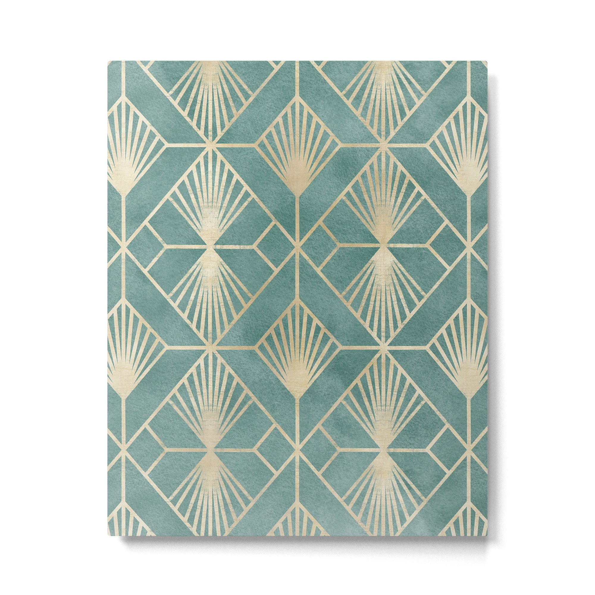 Art Deco Diamonds in Teal and Gold Metal Print Gallery Image 6