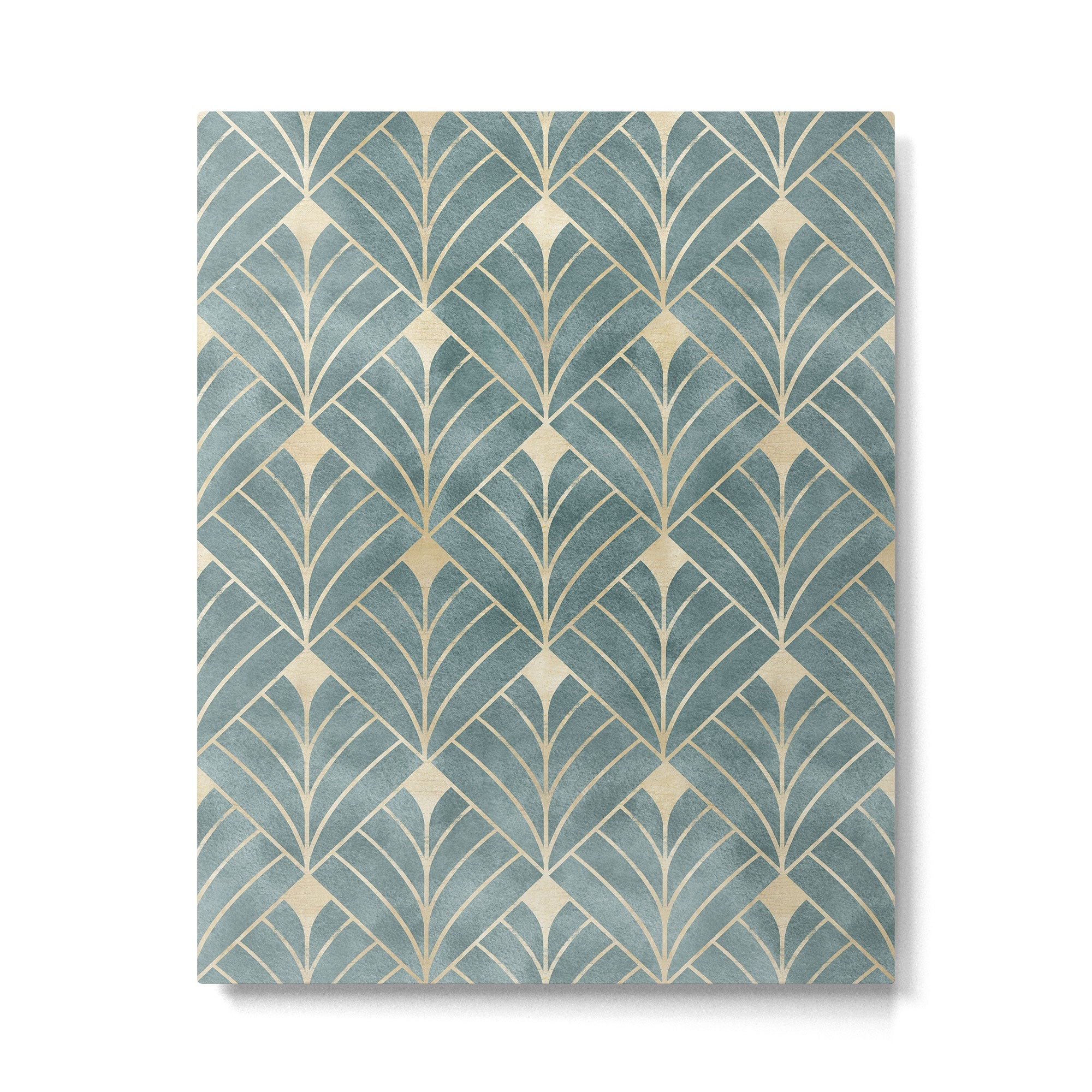 Art Deco Diamonds in Teal and Gold Metal Print Gallery Image 6