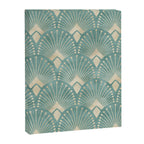Art Deco Fans Pattern in Teal Canvas Print Gallery Image 8