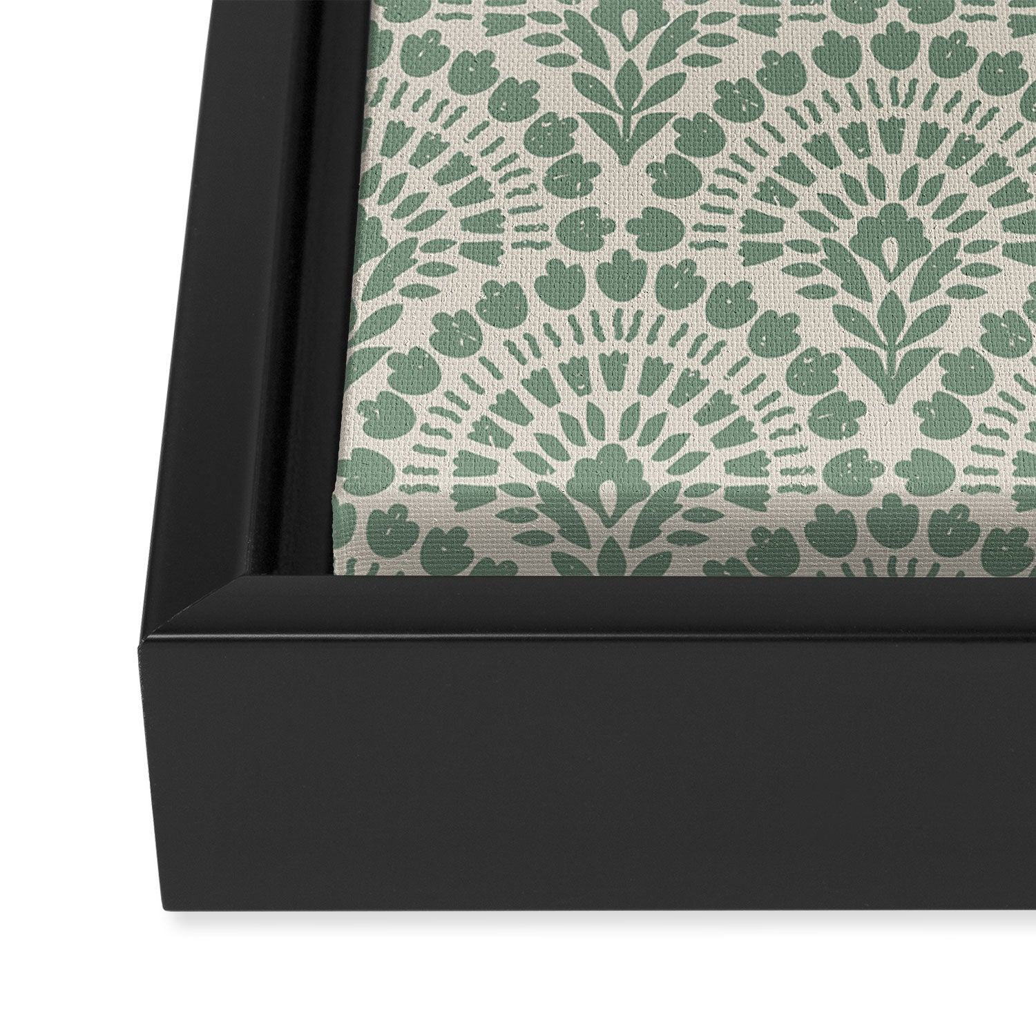 Art Deco Sage Green Boho Framed Canvas Print Gallery Image 3