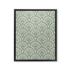 Art Deco Sage Green Boho Framed Canvas Print Gallery Image 8