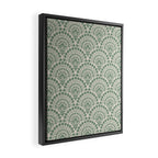 Art Deco Sage Green Boho Framed Canvas Print Gallery Image 2