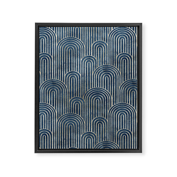 Art Deco Striped Arches Framed Canvas Print Gallery Image 1