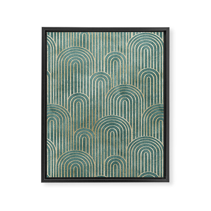 Art Deco Striped Arches Framed Canvas Print Gallery Image 1